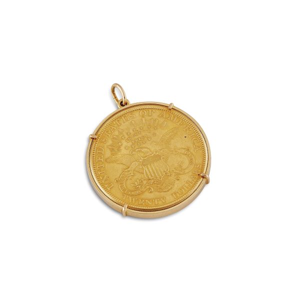 GUBELIN 20$ COIN-SHAPED YELLOW GOLD POCKET WATCH
