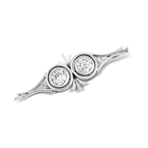 DIAMOND BROOCH IN 18KT WHITE GOLD