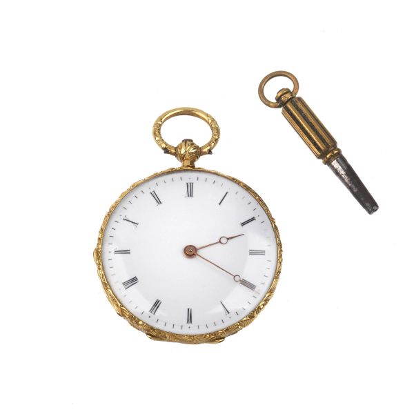 PERRET CARTIER ET FILS SMALL YELLOW GOLD POCKET WATCH