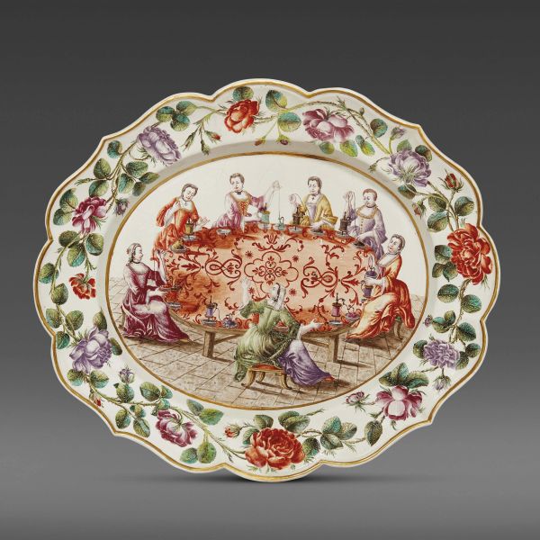 Felice Clerici - A LARGE PLATE, MILAN, MANUFACTORY OF FELICE AND GIUSEPPE MARIA CLERICI, CIRCA 1769