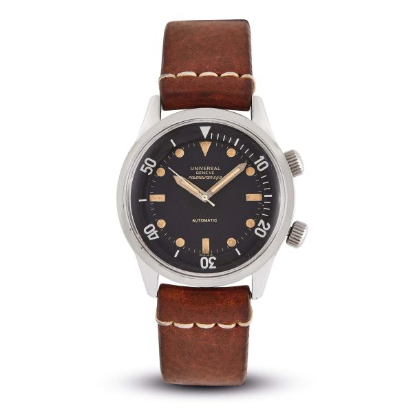 



UNIVERSAL GENEVE POLEROUTER SUB SUPER COMPRESSOR STAINLESS STEEL WRISTWATCH