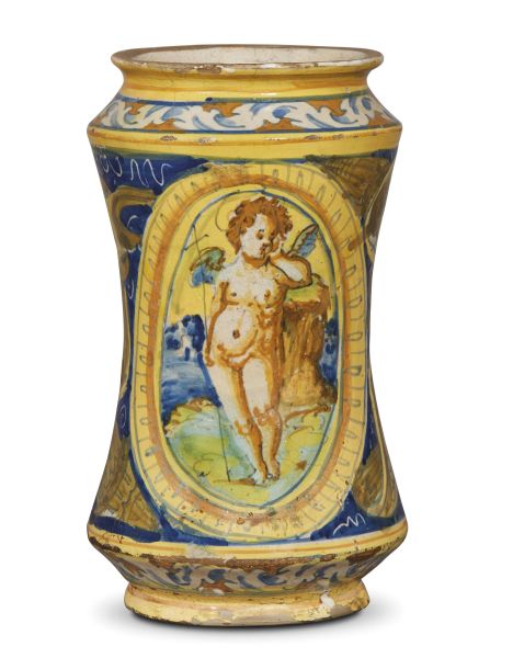 A SICILIAN PHARMACY JAR (ALBARELLO), 16TH CENTURY