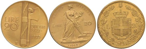 SAVOIA. TRE MONETE D’ORO