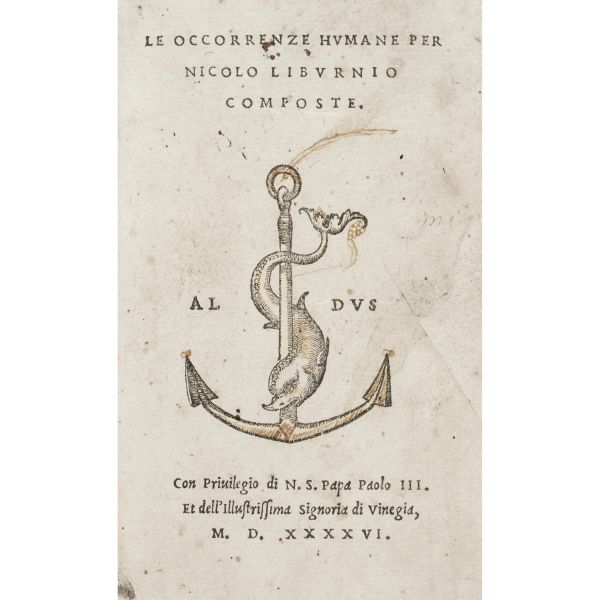 Liburnio, Niccolò. Le occorrenze humane. Venezia, eredi di Aldo, 1546.