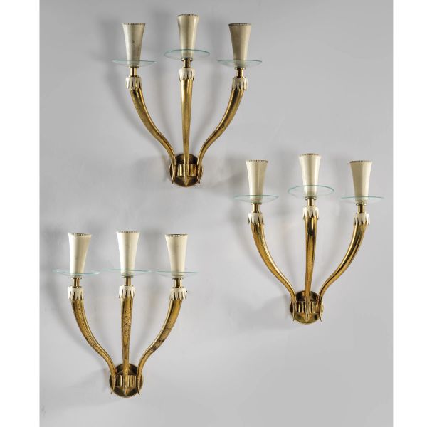 



THREE METAL AND GLASS APPLIQUES