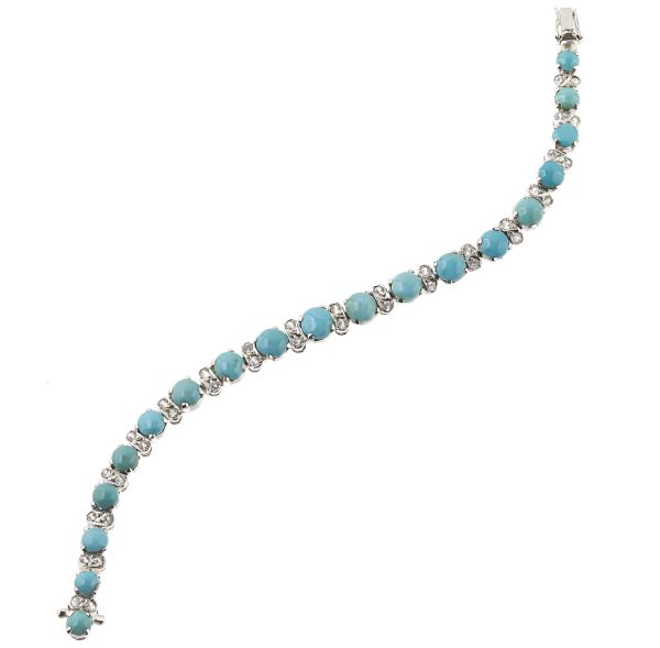 



BRACELET WITH TURQUOISES AND ZIRCONS 