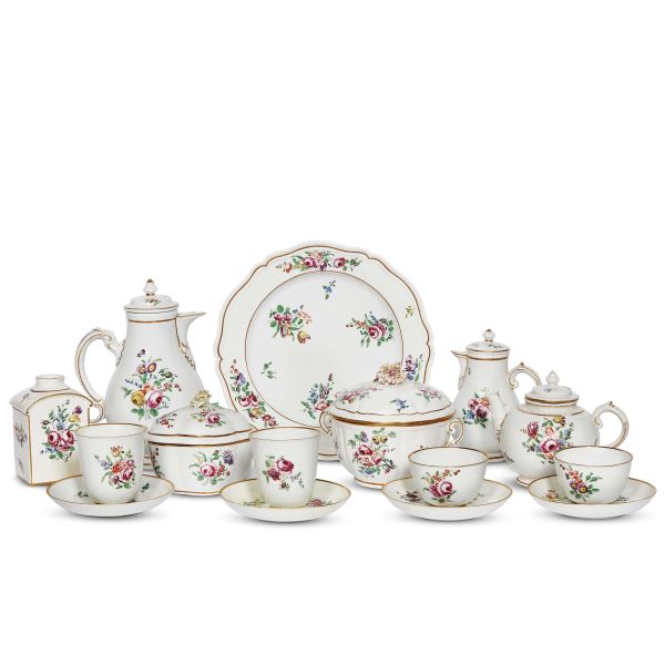 SERVIZIO DA COLAZIONE, DOCCIA, MANIFATTURA GINORI, 1775 CIRCA