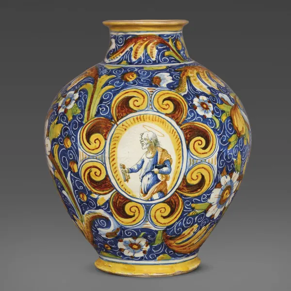 A LARGE BOULBOUS JAR, VENICE, MASTRO DOMENICO AND COWORKERS, CIRCA 1560-1570