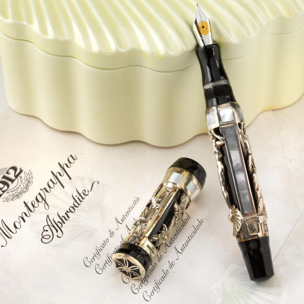 MONTEGRAPPA &quot;APHRODITE&quot; LIMITED EDITION STERLING SILVER AND MOTHER OF PEARL FOUNTAIN PEN N. 1890/1912