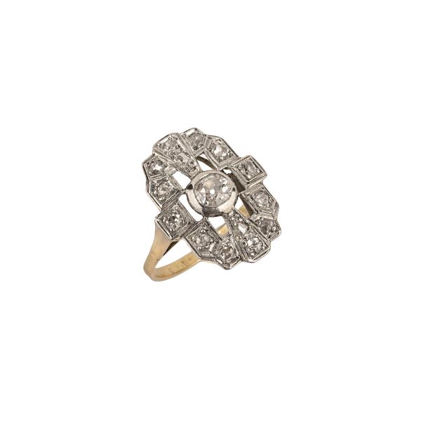 DIAMOND RING IN 18KT TWO TONE GOLD