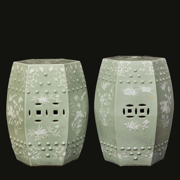 TWO GARDEN SEATS, CHINA, LATE QING DYNASTY
