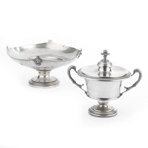 BRANDIMARTE A SILVER STAND AND SUGAR BOWL, FLORENCE, 20TH CENTURY