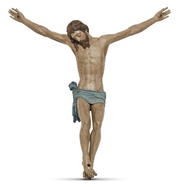 Tuscan, 16th century, Crucified Christ, painted wood, 88x81 cm