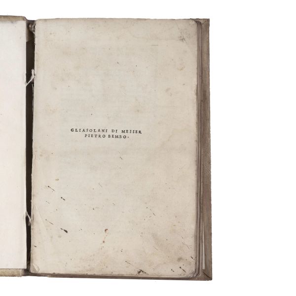 (Manuzio - Prime edizioni)   BEMBO, Pietro.   Gli Asolani.   (Impressi in Venetia, nelle case d&rsquo;Aldo  [..]