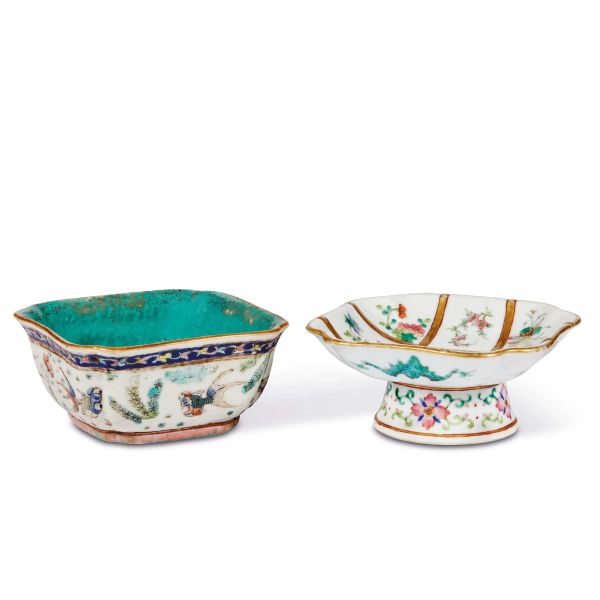



A LOBED BOWL AND A STAND, CHINA, QING DYNASTY, 18TH C.