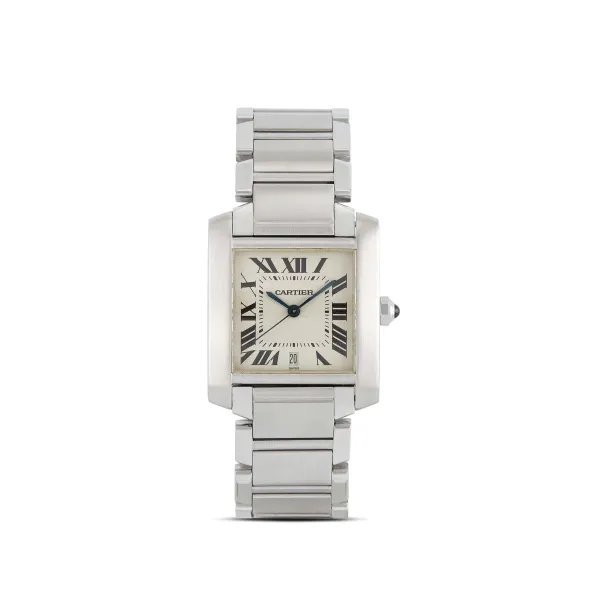 Cartier - CARTIER TANK FRANCAISE BIG SIZE STAINLESS STEEL WRISTWATCH