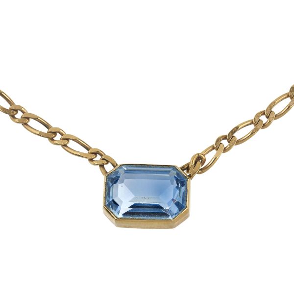 COLLANA A CATENA CON PIETRA SINTETICA