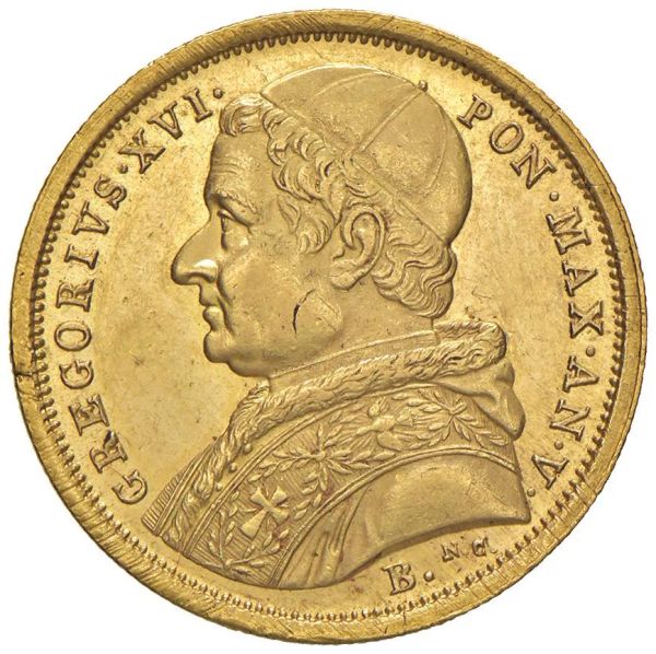      BOLOGNA. STATO PONTIFICIO. GREGORIO XVI (1831-1846) 10 SCUDI 1835  