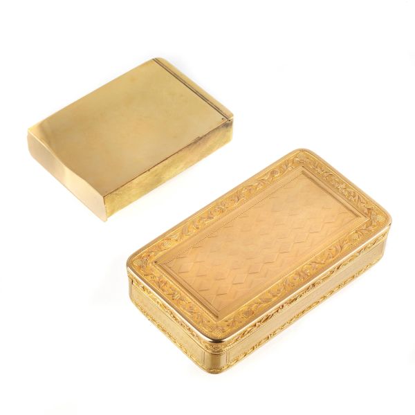 TWO BOXES IN 18KT YELLOW GOLD