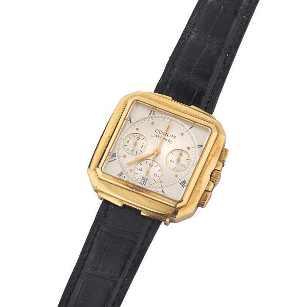 CORUM SQUARE REF. 296.121.56 YELLOW GOLD CHRONOGRAPH, 1994