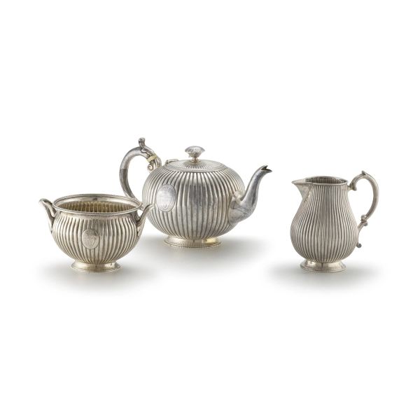 A LITTLE STERLING SILVER TEA SERVICE, LONDON, 1863, MARK OF GEORGE ANGELL & CO AND