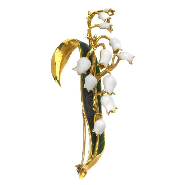 



LILY OF THE VALLEY BROOCH IN 18KT YELLOW GOLD