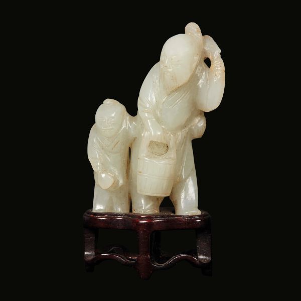 



PICCOLA GIADA CON DUE PERSONAGGI, CINA, DINASTIA QING, SEC. XIX