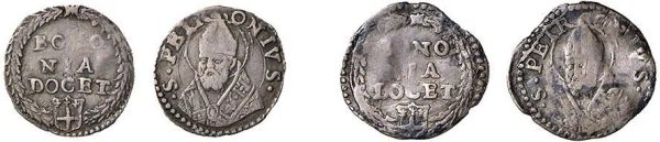 CLEMENTE VIII (IPPOLITO ALDOBRANDINI 1592 - 1605), DUE MEZZI CARLINI