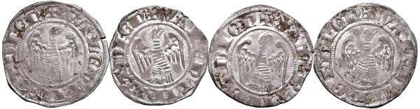 FRANCIA. QUATTRO GROSSI DI JEAN DE GEN&Egrave;VE VESCOVO DI VALENCE E DI&Eacute; (1285-1297)