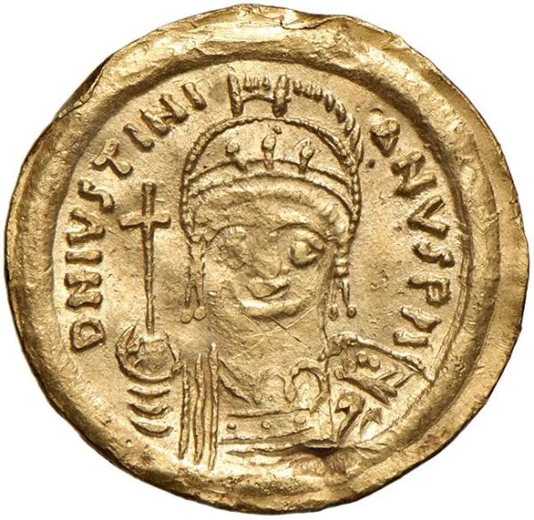 BISANZIO. GIUSTINIANO I (525-565). ZECCA DI RAVENNA. SOLIDO