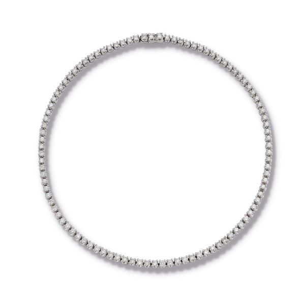 Bulgari - 



BULGARI CORONA DIAMOND TENNIS COLLIER IN 18KT WHITE GOLD
