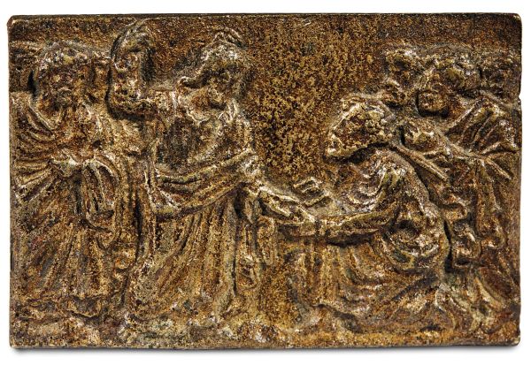 Italian, 19th century, An Evangelical scene, bronze