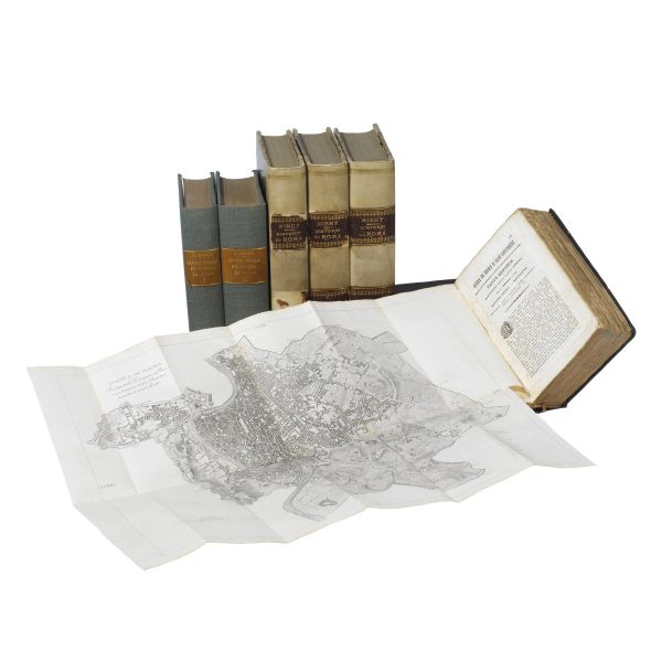 [GUIDE].     Lotto di 3 guide ottocentesche di Roma (6 volumi):