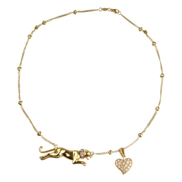 NECKLACE WITH CHARMS IN 18KT YELLOW GOLD