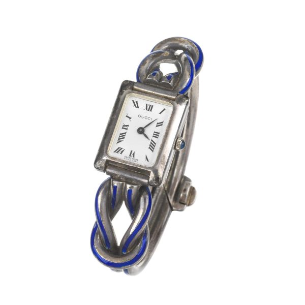      GUCCI OROLOGIO DA DONNA IN ARGENTO E SMALTI 