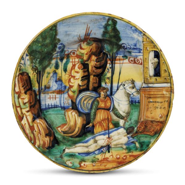 



A PLATE, CASTEL DURANTE, WORKSHOP OF LUDOVICO AND ANGELO PICCHI, CIRCA 1550-1560