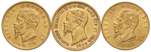 SAVOIA VITTORIO EMANUELE II (1849-1878) TRE MARENGHI ORO