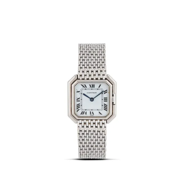 Cartier - 



CARTIER PARIS CEINTURE WHITE GOLD WRISTWATCH