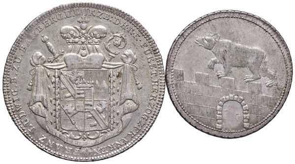 GERMANIA. DUE MONETE IN ARGENTO. TALLERO 1795 E 2/3 TALLERO 1799