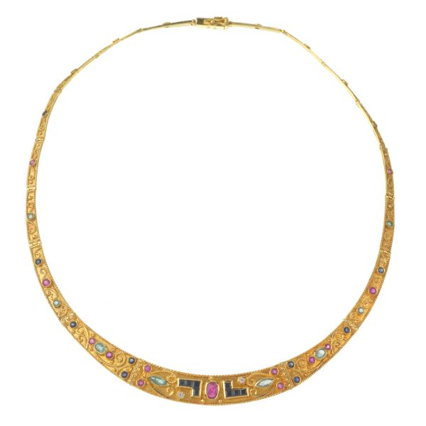 



MULTI GEM NECKLACE IN 18KT YELLOW GOLD