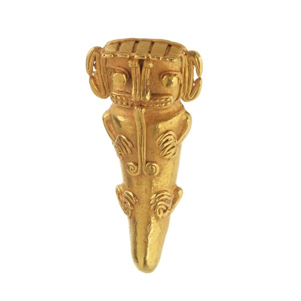 PRECOLUMBIAN-STYLED PENDANT IN 19KT YELLOW GOLD