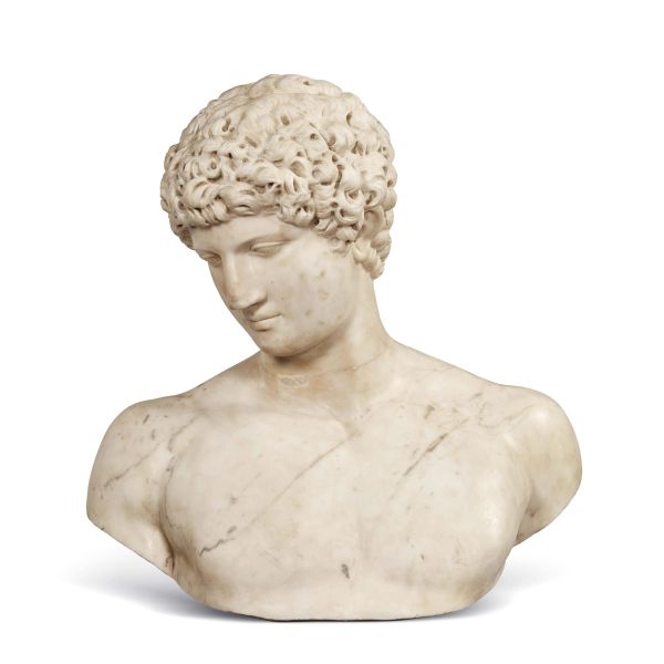 Neoclassical sculptor, 18th century, Antinoo, white marble