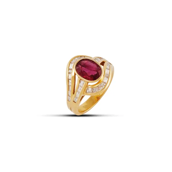 



RUBY AND DIAMOND RING IN 18KT YELLOW GOLD