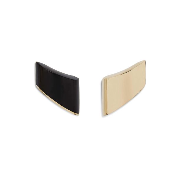 VHERNIER "VAGUE" CLIP EARRINGS IN 18KT YELLOW GOLD AND JET