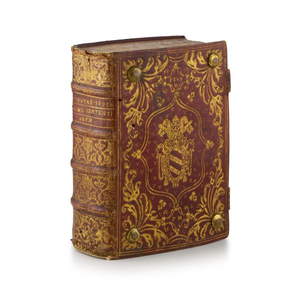 San Tommaso d’Aquino. Scriptum secundum luculentissimum angelico. Legato con Problemata. Lione, Jacques Myt e Francesco Giunta, 1520.