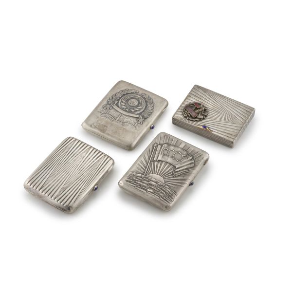 FOUR SILVER CIGARETTE CASE, RUSSIA, 20TH CENTURY