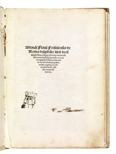 (Roma) BIONDO, Flavio. De Roma triumphante libri decem (Venetiis, a Philippo Pincio Mantuano, 1511. Die vii Maii).