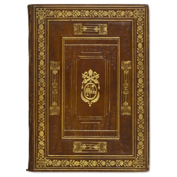 Esemplare su carta forte in elaborata legatura coeva alle armi di Gregorio XVI 