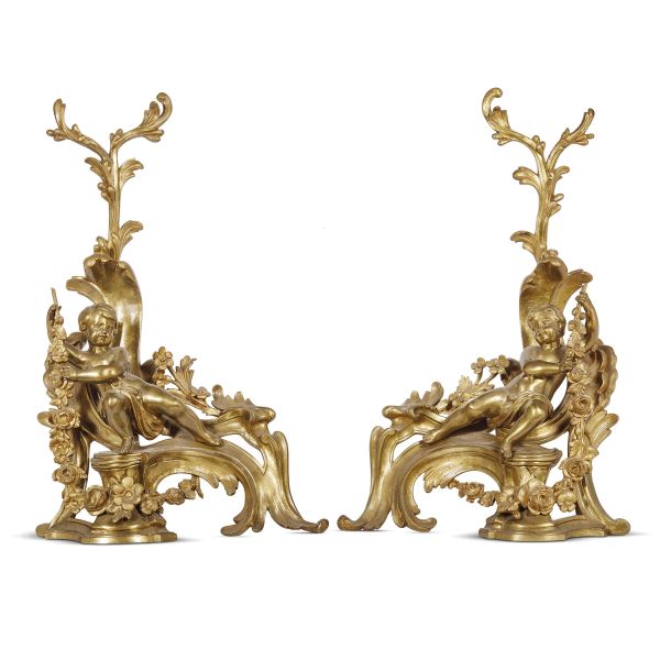 A PAIR OF FRENCH CHENETS, 19TH CENTURY