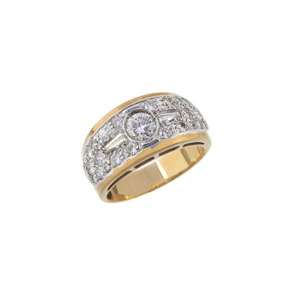 DIAMOND BAND RING IN 18KT TWO TONE GOLD